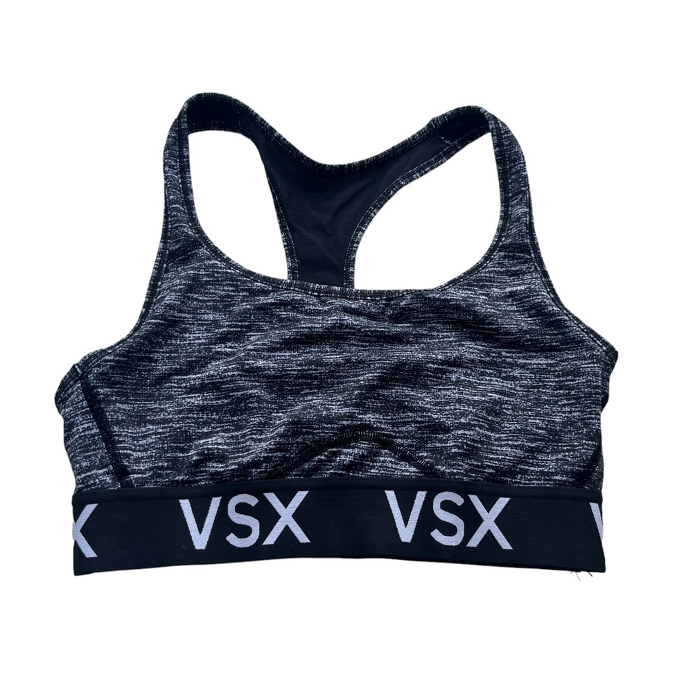 Victorias Secret VSX SPORT Womens Small Black White Space Dye Athletic Sport Bra